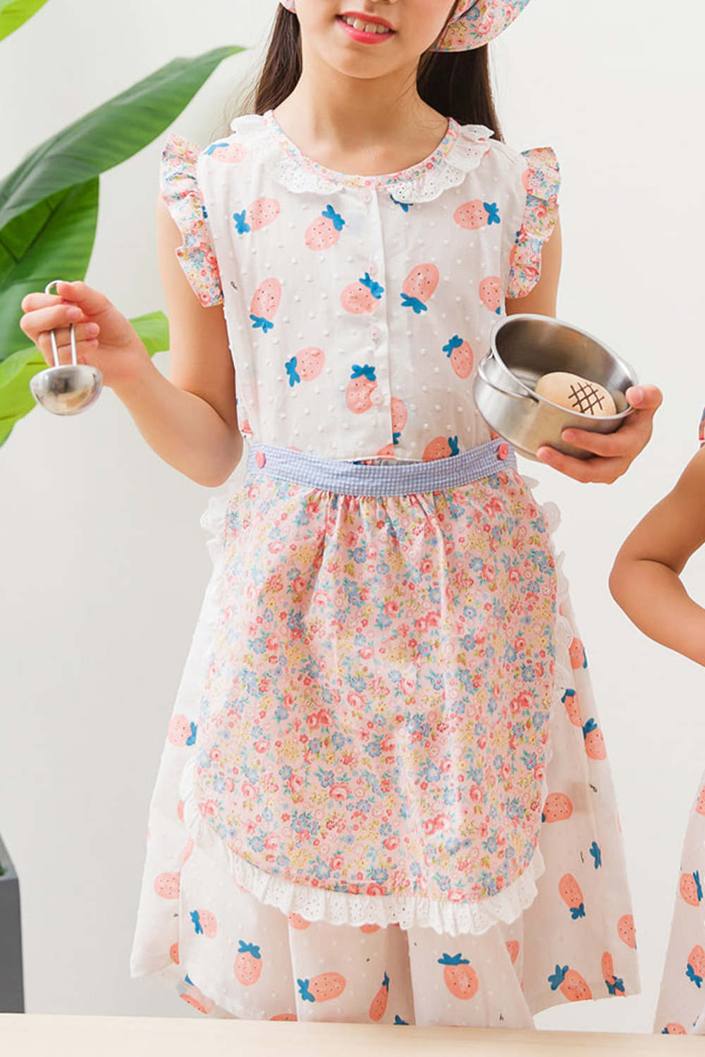 딸기에이프런(원피스+에이프런세트)잠옷, 홈웨어, 아동내복, 아동속옷,성인잠옷,고후나비